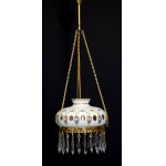 Bohemia crystal chandelier cut layered glass - Czechoslovakia 1960s