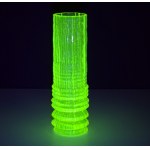 Hand-formed uranium glass vase - Czech Republic 1990s