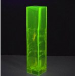 Modern Art - Crystal vase made of uranium glass - Czechoslovakia 1960s