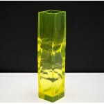 Modern Art - Crystal vase made of uranium glass - Czechoslovakia 1960s