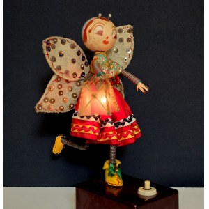 Vintage PRL - Handicraft - Butterfly Lamp - 1970s.
