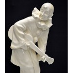 Large ceramic figure of Pierrot with guitar - 40 cm - Royal Dux 1930s