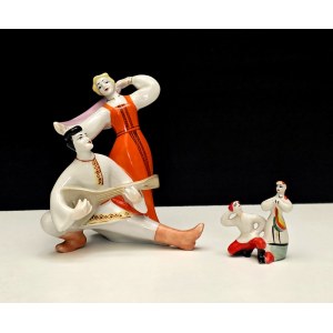 Pair of porcelain figurines Polonné -Dances - 1980s