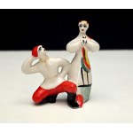 Pair of porcelain figurines Polonné -Dances - 1980s