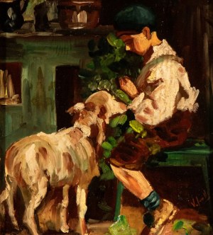 VINCENZO IROLLI (Napoli 1860 - 1949), Interior scene with child