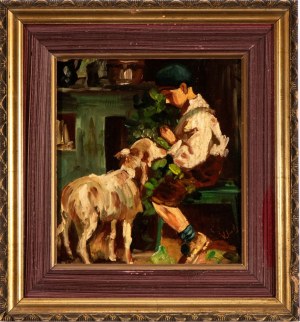 VINCENZO IROLLI (Napoli 1860 - 1949), Interior scene with child
