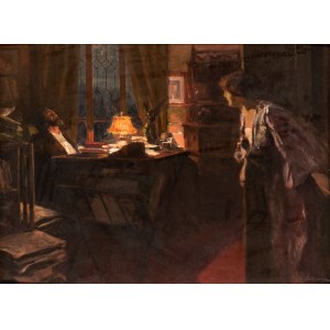 LIONELLO ARDUINO BALESTRIERI (Cetona, 1872 - 1958), Interior scene