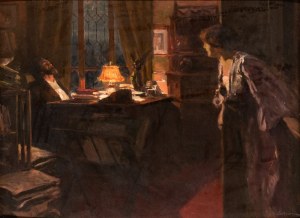 LIONELLO ARDUINO BALESTRIERI (Cetona, 1872 - 1958), Interior scene