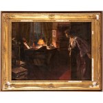 LIONELLO ARDUINO BALESTRIERI (Cetona, 1872 - 1958), Interior scene