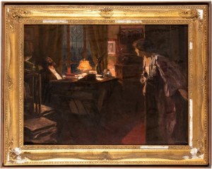 LIONELLO ARDUINO BALESTRIERI (Cetona, 1872 - 1958), Interior scene
