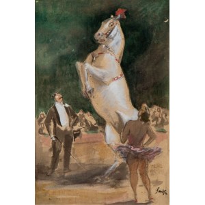 AMERIGO BARTOLI NATINGUERRA (Terni 1890 - Roma 1971), Studium do obrazu Circo equestre, 1934 ok.