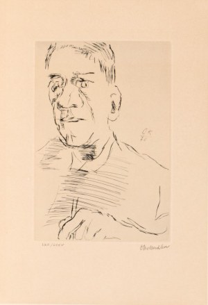 OSKAR KOKOSCHKA (Pöchlarn 1886 - Montreux 1980), Self-portrait with brush, 1970