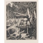 MAX KLINGER (Lipsia 1857 - Großjena 1920), SIMPLICIUS AM GRABE DES EINSIEDLERS ETCHING VII, 1881