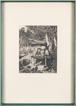 MAX KLINGER (Lipsia 1857 - Großjena 1920), SIMPLICIUS AM GRABE DES EINSIEDLERS ETCHING VII, 1881
