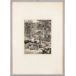 MAX KLINGER (Lipsia 1857 - Großjena 1920), Simplicius am Grabe des Einsiedlers etching VIII, 1881