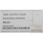 Federal thaler 1868, III. German Federal Shooting Competition in Vienna, Top Pop Vienna , MS 65