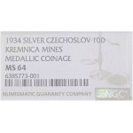 AR Large medal 1934 (A. Hám) - For the revival of Kremnica mining, MS 64