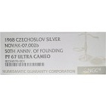 AR Medals 1968 - 50th anniversary of Czechoslovakia, PF 67 U.Cameo