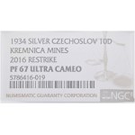 AR Large medal 1934 (A. Hám) - To the revival of Kremnica mining, PF 67 Ultra Cameo