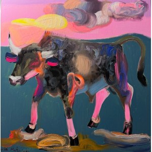 David PATARAIA (b. 1971), A bull with rose-colored legs, 2025