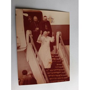 PHOTO POPE JAN PAUL II, KAROL WOJTYLA, PLANE, AIRPORT
