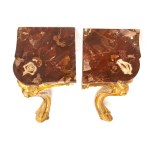 A pair of angular Italian applique consoles, Louis XV - Rome, 18th century