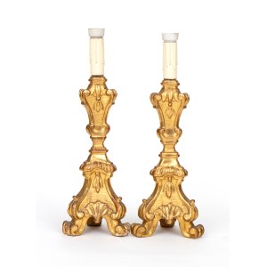 Paire de porte-torches italiens dorés - 19e siècle