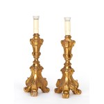 Paire de porte-torches italiens dorés - 19e siècle