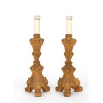 Paire de porte-torches italiens dorés - 19e siècle