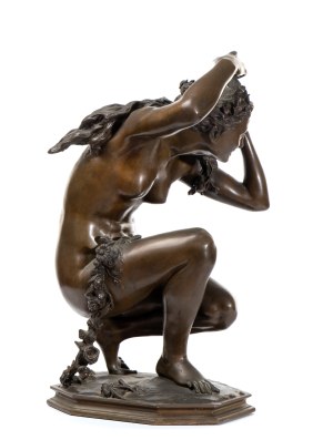 JEAN-BAPTISTE CARPEAUX (after) (1827 - 1875), Bronze sculpture depicting Flora crouching - 19th century