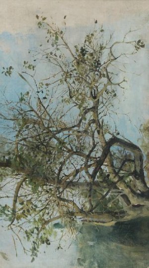 WŁADYSŁAW JAN POCHWALSKI (1860-1924), Drzewo nad rzeką