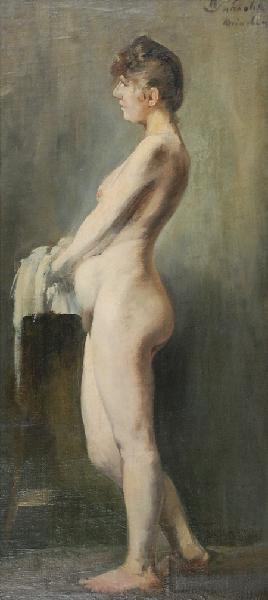 WŁADYSŁAW JAN POCHWALSKI (1860-1924), Akt stojącej kobiety - studium, ok. 1890