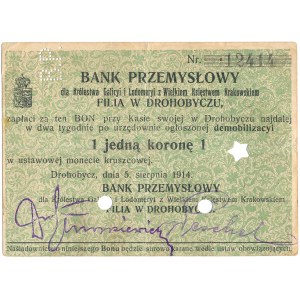 Drohobych, Banque industrielle - 1 couronne 1914