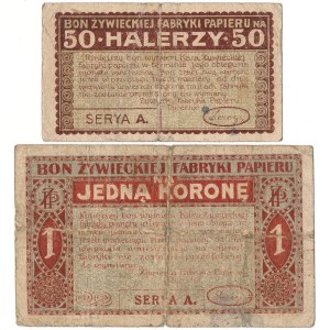 Zywiec, Paper Factory - 50 Halers and 1 Crown ND/1919