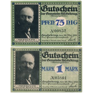 Šilutė - Heydekrug - Šilutė (Lituania) - 75 Pfennig &amp; 1 Mark 1921, con n.