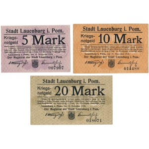 Lębork - Lauenburg i. Pom - 5, 10 &amp; 20 Mark 1918