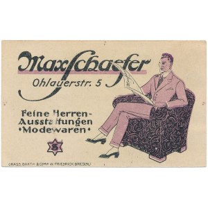 Wrocław - Breslau - Tramwaje - 50 Pfennig 1920 * Max Schäfer (2)