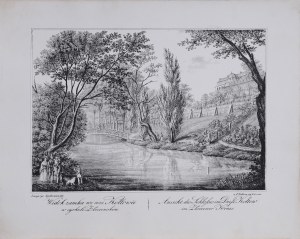 Karol AUER (1818 - po 1858), Widok zamku we wsi Kołtowie w cyrkule Złoczowskim