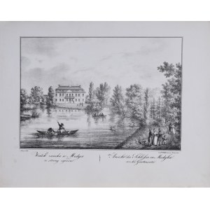 Karol AUER (1818 - nach 1858), Ansicht des Schlosses Medyka von der Gartenseite