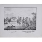 Karol AUER (1818 - po 1858), Widok zamku w Medyce ze strony ogrodu