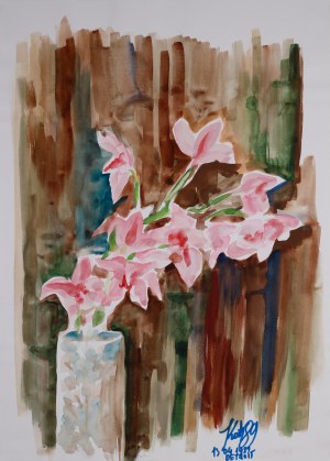 Władysław KOŻUCH (ur. 1952), Kwiaty w wazonie, 1989
