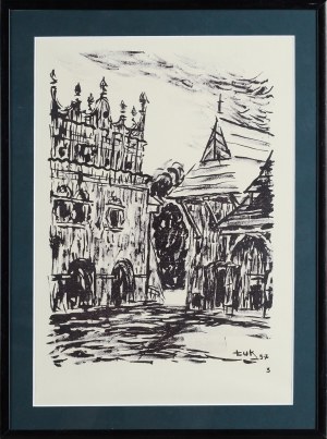 Jarosław ŁUKAWSKI (1913-1988), Kazimierz Dolny - Marktplatz, 1957