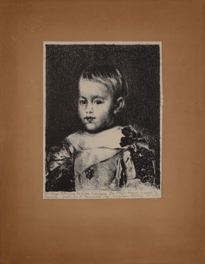 Jadwiga TRZCIŃSKA (1933 - 2005), Don Felipo Prosper - enfant de Espana wg Don Diego Rodriguez da Silva Velazquez, 1955