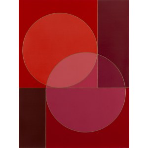Izabela Kozłowska (geb. 1969, Łódź), Geometrische Geschichte XII - rote Palette, 2025