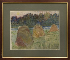 Emil KRCHA (1894-1972), Pejzaż ze snopkami