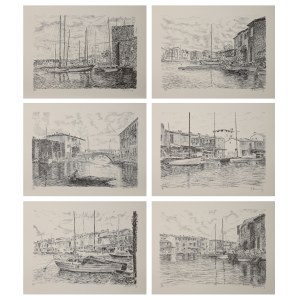 Serge MENDJISKY (1929-2017), Set of 6 lithographs from the portfolio Port Grimaud