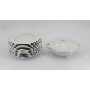 ROSENTHAL - Weiße Maria, Vase und 12 tiefe Teller aufeinander abgestimmt