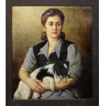 Stanisław ZAWADZKI (1878-1960), Portret kobiety z pieskiem