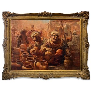Jakub Michal KASPROWICZ (1905 Zubrza - 1975 Komorów), Potters at the marketplace