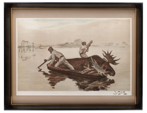 Julian Fałat (1853 - 1929), Powrót z polowania z łosiem, 1919 r.